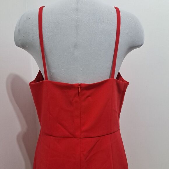 French Connection Whisper Square Neck Mini Dress Size 12 Royal Scarlet NWT - Picture 12 of 13